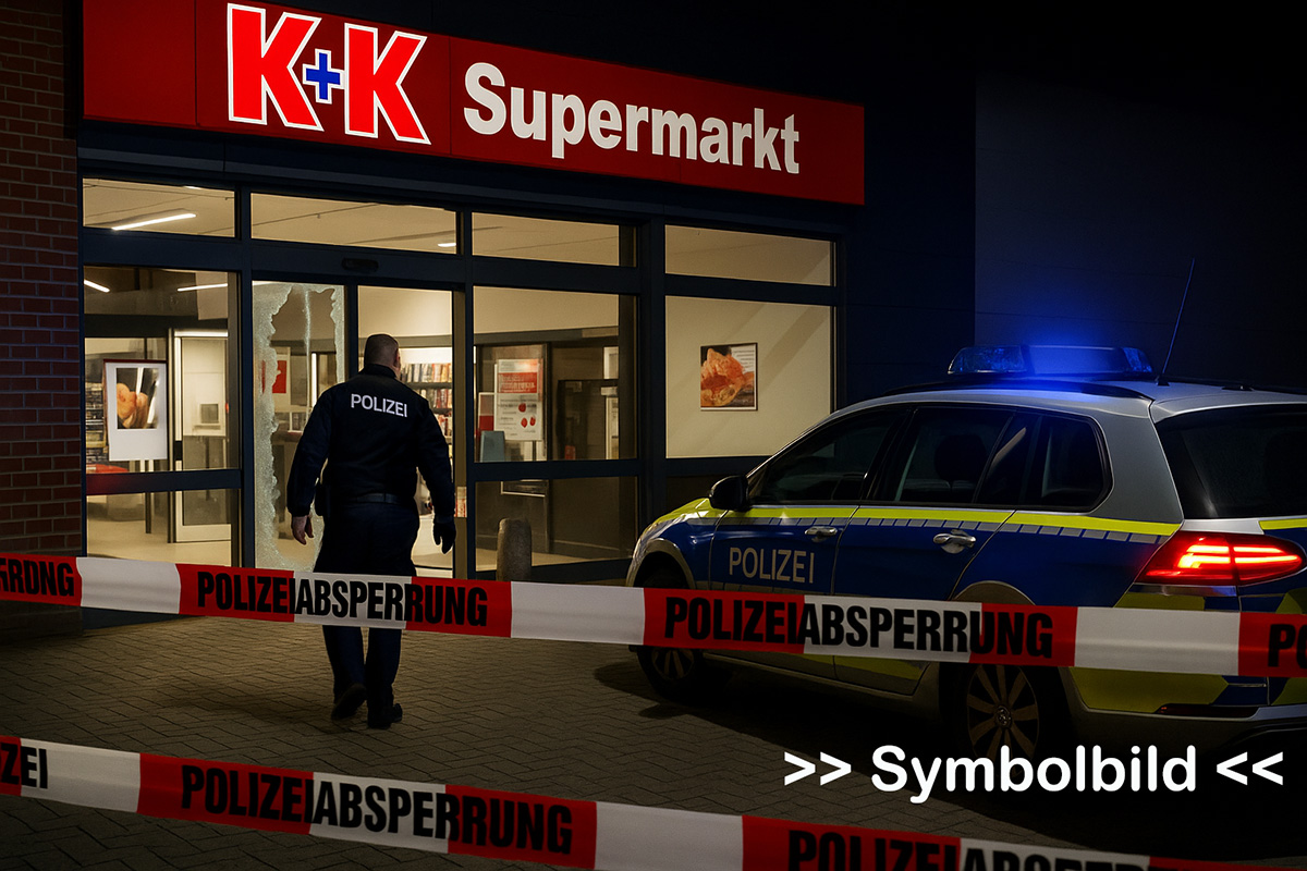 Nächtlicher Supermarkt-Einbruch: Polizei setzt Hubschrauber ein
