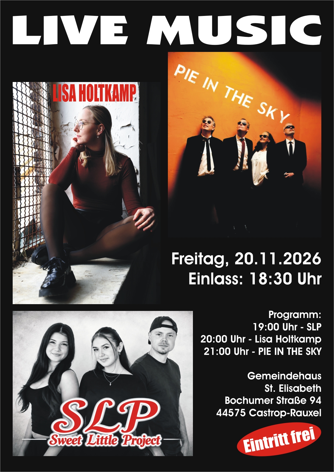 Live-Musik im 3er Pack